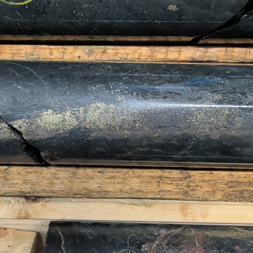 1.77% Cu, 0.203 g/t Au, 5.7 g/t Ag, 202 ppm Mo from 199.36 m to 200.07 m