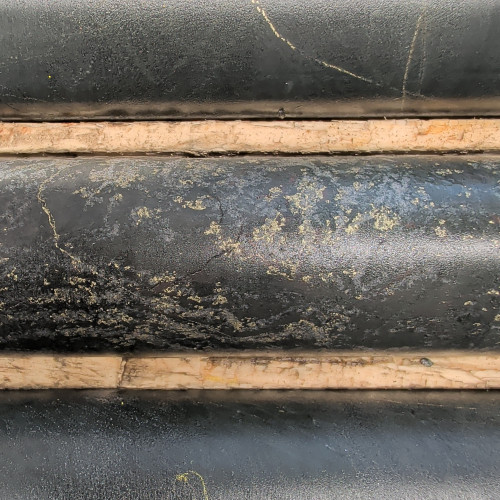 2.86% Cu, 0.621 g/t Au, 7.7 g/t Ag from 91.91 m to 92.5 m