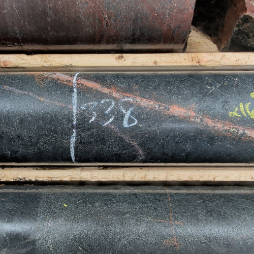 0.911% Cu, 0.261 g/t Au, 5.9 g/t Ag, 105 ppm Mo from 337.8 m to 338.8 m