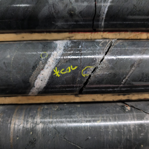 1.03% CuEq, 0.419% Cu, 120 Mo_ppm, 0.572 g/t Au, 2.7 g/t Ag, from 298m to 299m