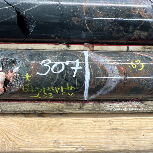 2.02% CuEq, 1.56% Cu, 31 Mo_ppm, 0.347 g/t Au, 12 g/t Ag, from 306.75m to 307.37m