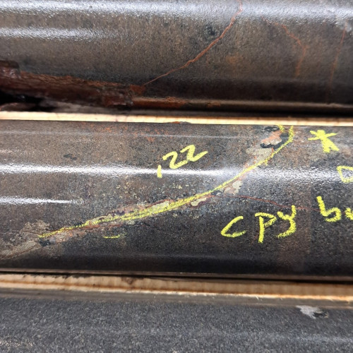 1.77% Cu, 0.06 g/t Au, 3.3 g/t Ag from 254.5m to 255m